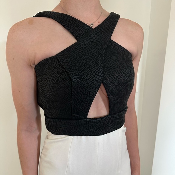 Black and White Pageant Jumpsuit - Picture 4 of 5